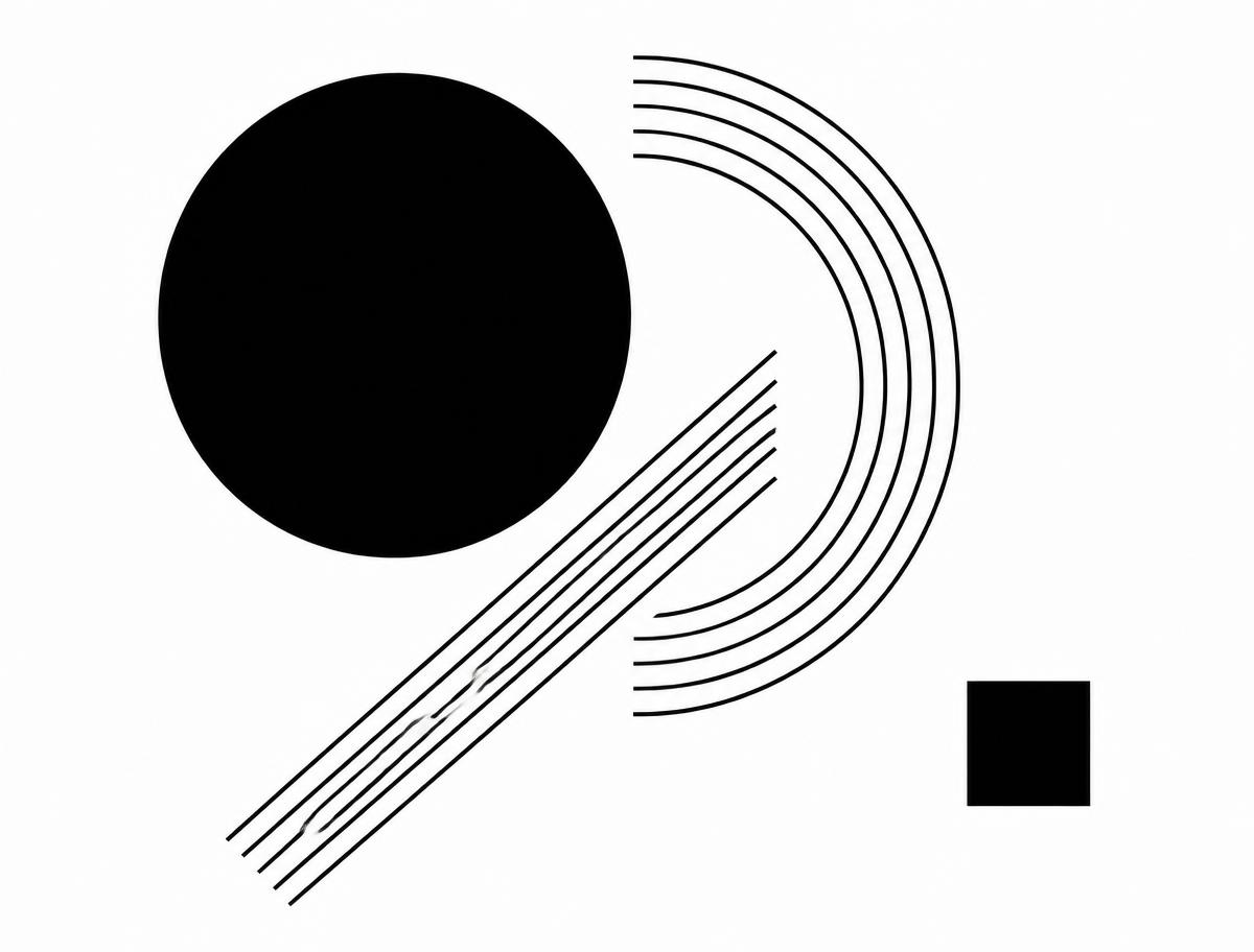 Motifs géométriques abstraits en noir et blanc