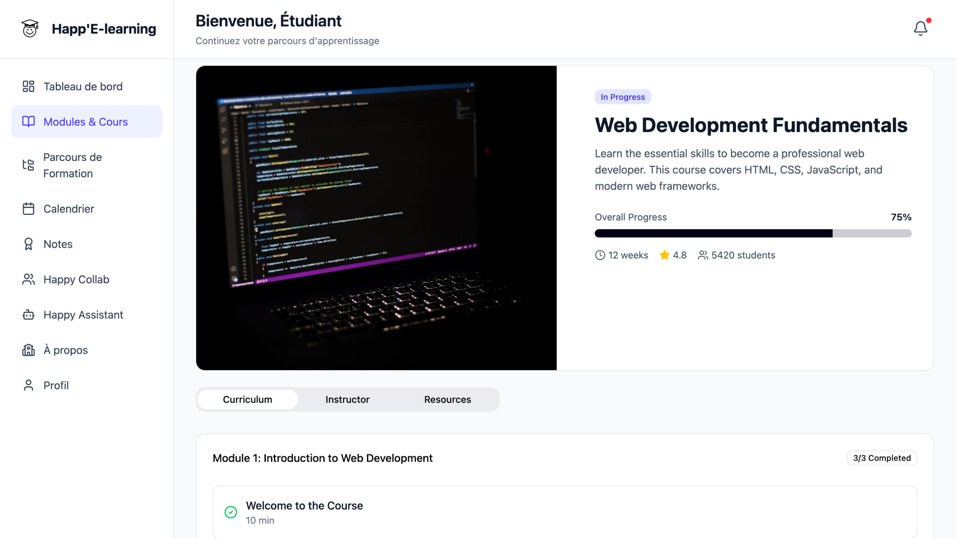 Mockup 2 — Happ'E-Learning
