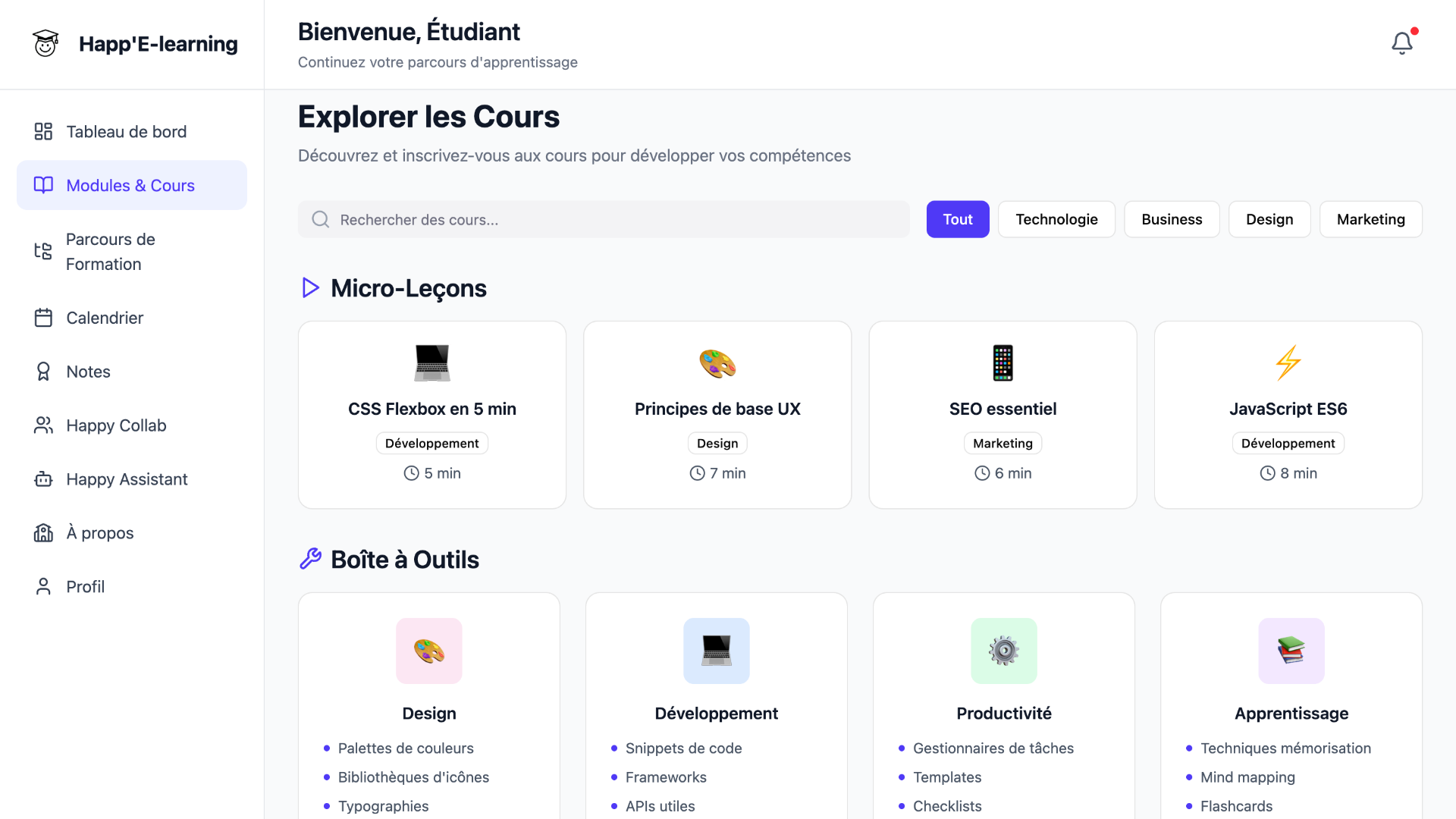 Mockup 1 — Happ'E-Learning